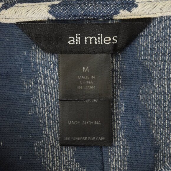 ALI MILES ABSTRACT VERTICAL STRIPE CREAM BLUE COWL NECK SWEATER - Picture 7 of 8